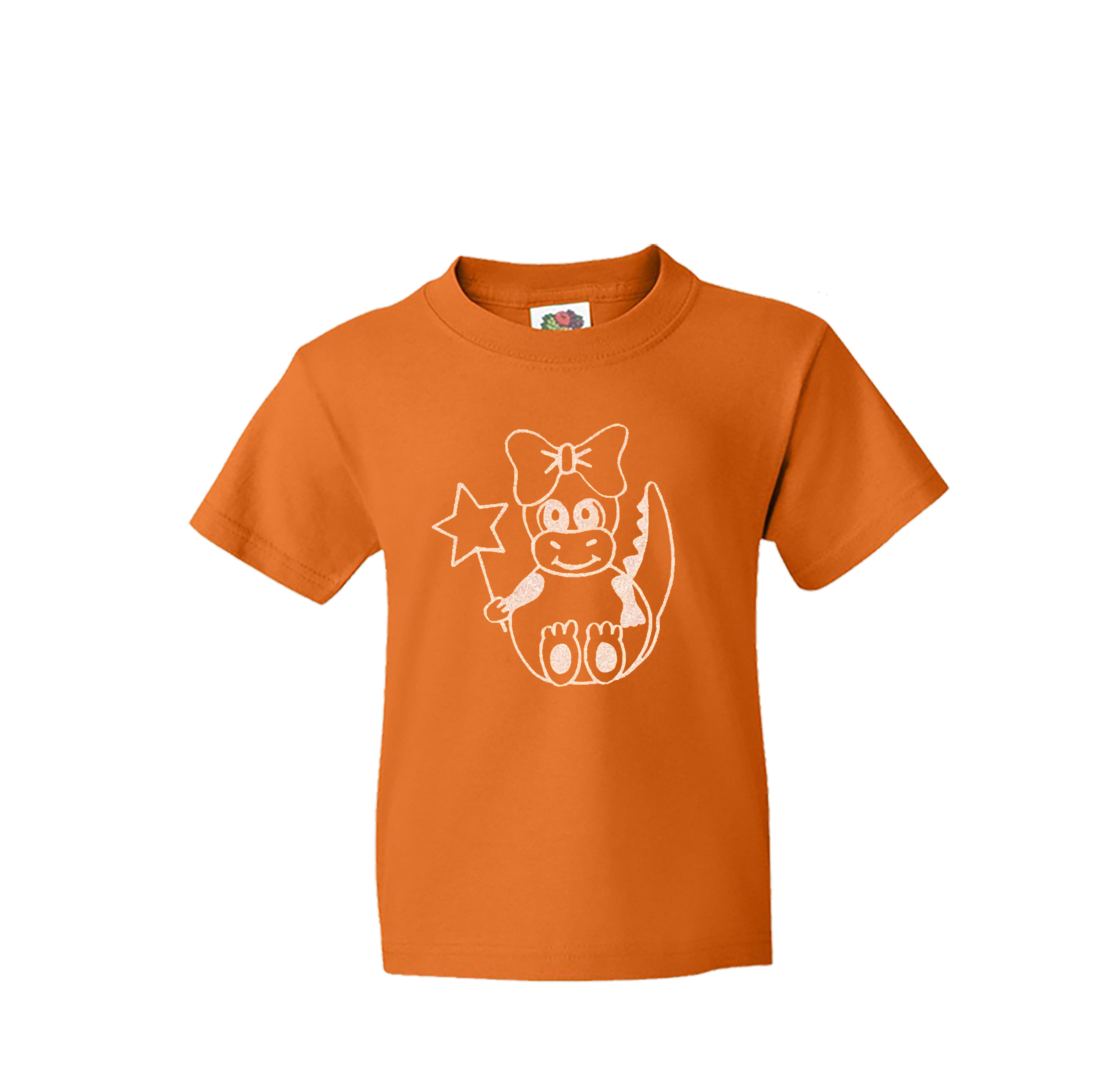 T-shirt barn: Dinos-tjej glitter